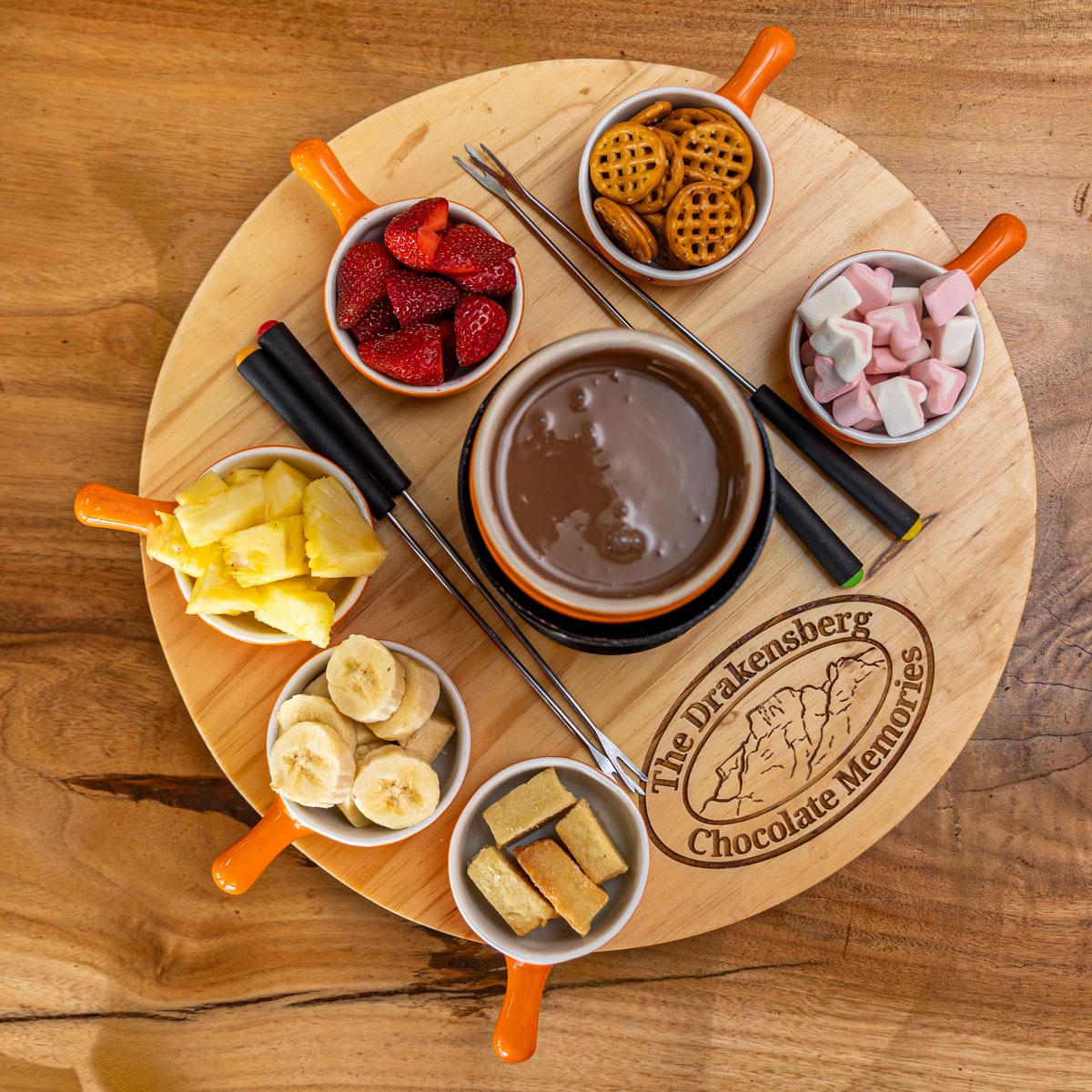 Drakensberg chocolate Fondue platter