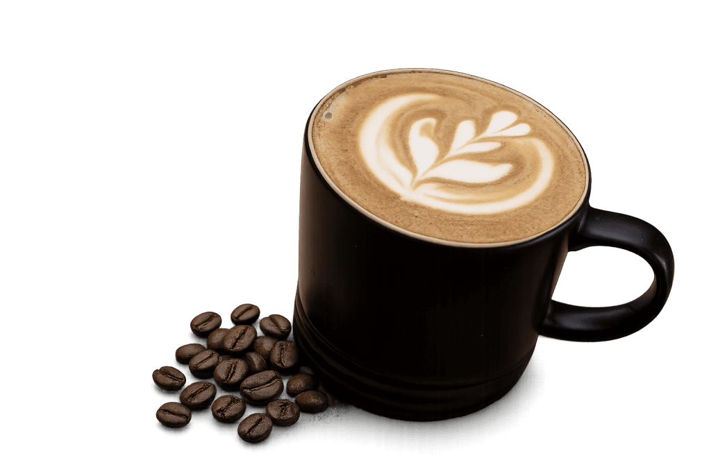 Coffee mug with latte art